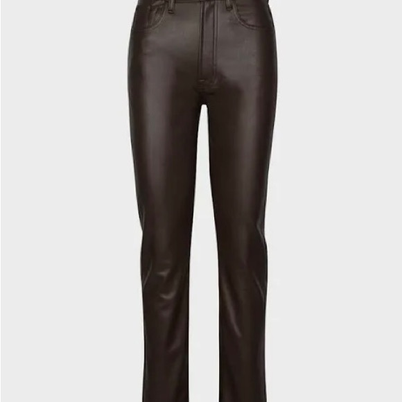 7 For All Mankind Straight Leg Faux Leather Pants. NWT. - Picture 1 of 4